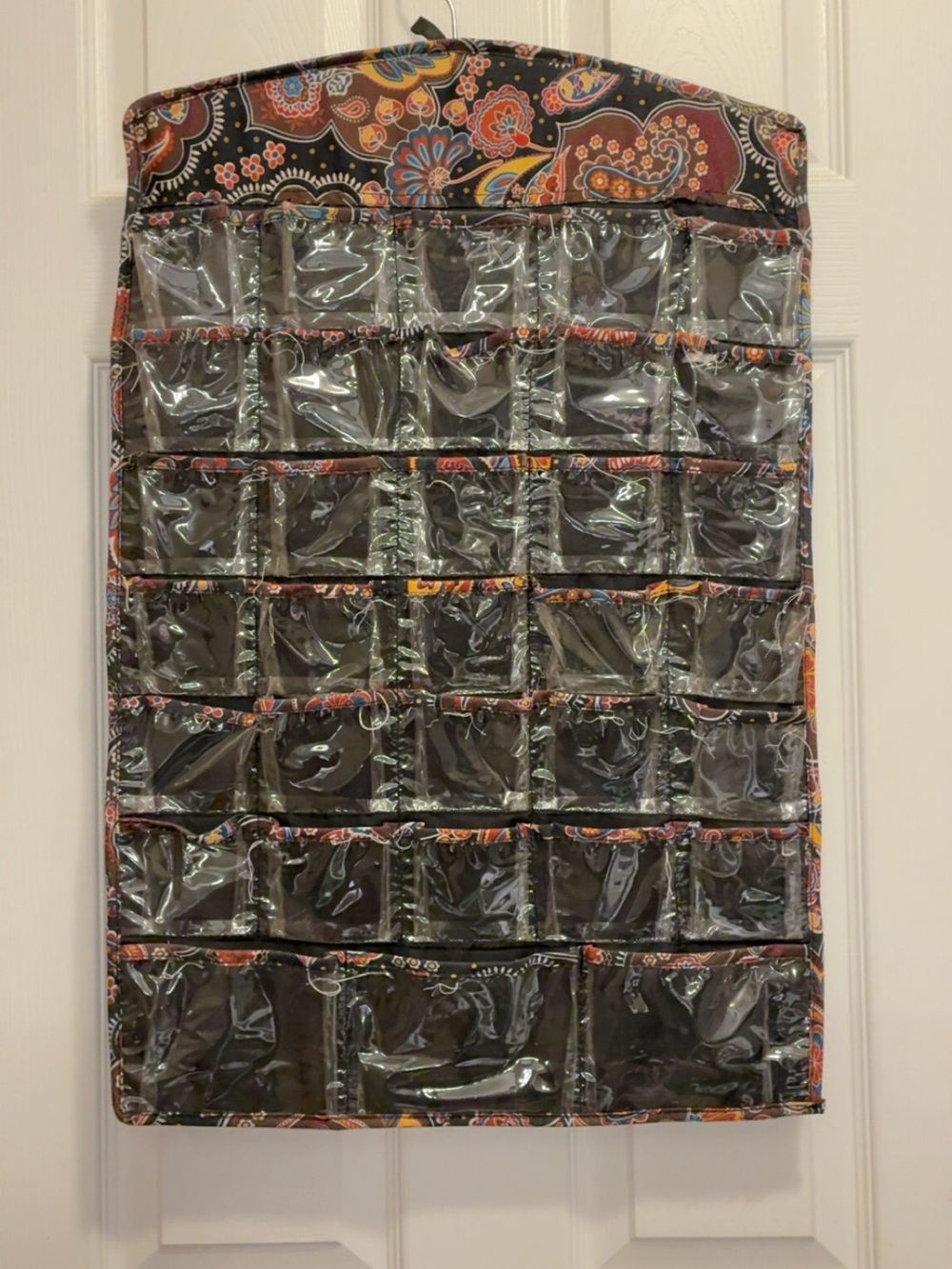 Paisley Over-the-Door Jewelry Organizer - Brown Clear Pocket Storage